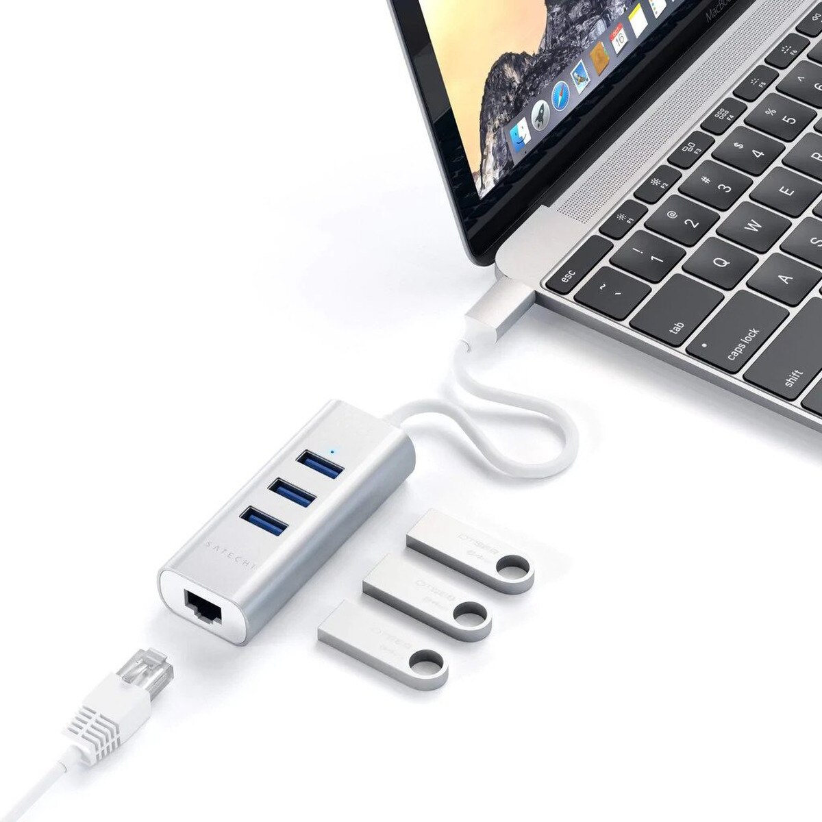 USb-C Hub, Silver, Ethernet
